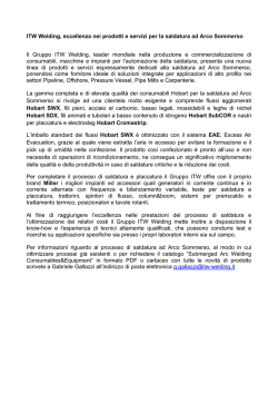 ITW Welding, eccellenza nei prodotti e servizi per