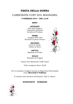 FESTA DELLA DONNA CARBONATE CURT DUL MAGNANEL