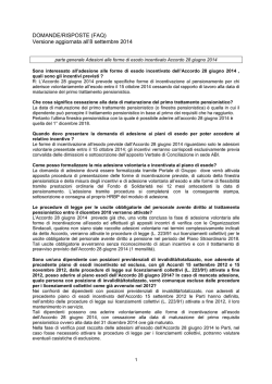 DOMANDE/RISPOSTE (FAQ) Versione aggiornata all