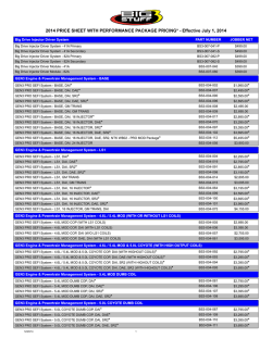 2014 BS3 Price Sheet