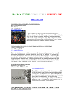 ITALIAN EVENTS NEWSLETTER AUTUMN- 2013