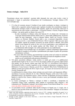 Donne e teologia - Italia 2014 - Coordinamento Teologhe Italiane