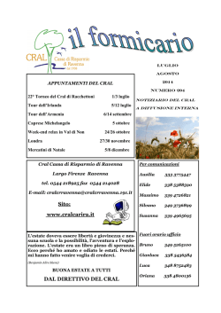 Luglio 2014 - CRAL - Cassa di Risparmio di Ravenna