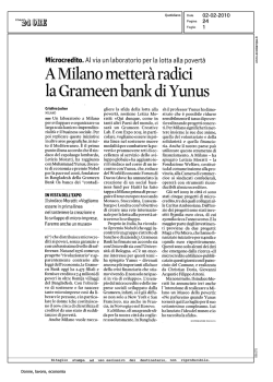 a milano metterà radici la grameen bank di yunus