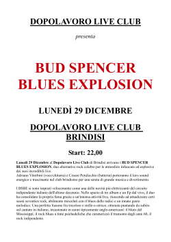 BRINDISI Bud Spencer blues explosion in concerto
