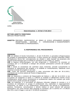 Det. n. 63 del 17.03.2014 - Unione Montana Appennino Parma Est