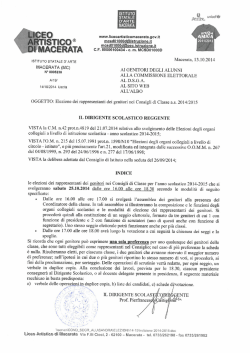 Elezioni rappresentanti GENITORI a.s. 2014/2015