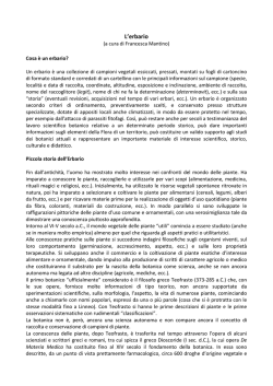 Dispensa sull&acute;erbario - Scienze della Formazione, Psicologia