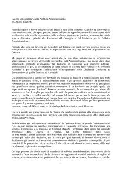 Ecc.mo Sottosegretario alla Pubblica Amministrazione, on