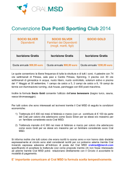 Convenzione Due Ponti Sporting Club 2014