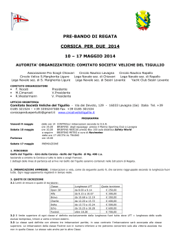 pre-bando di regata corsica per due 2014 10 – 17 maggio 2014
