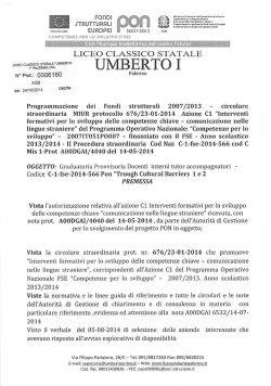 Graduatoria provvisoria docenti interni e tutor