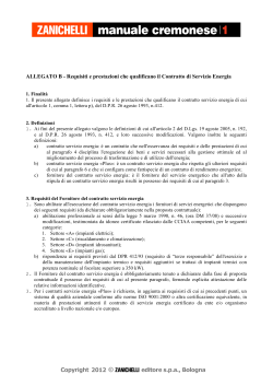 ALLEGATO B - Requisiti e prestazioni che qualificano il Contratto di