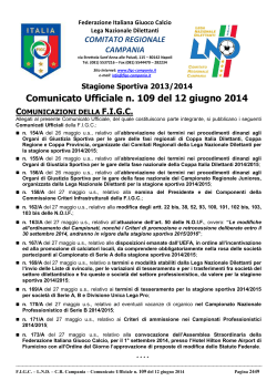 cu 109 2013-2014 - Comitato Regionale Campania