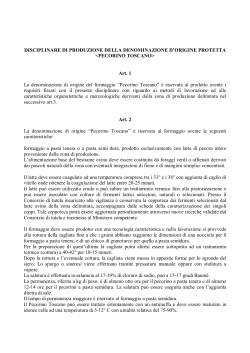 Pecorino Toscano DOP - Ministero delle Politiche Agricole e Forestali