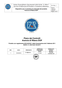 Piano dei Controlli Arancia di Ribera DOP