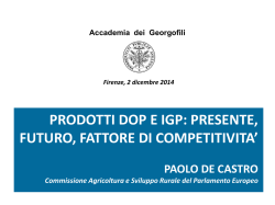 DOP a livello europeo: presente futuro