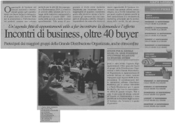Incontri di business, oltre 40 buyers