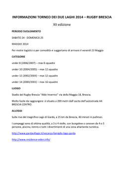 INFORMAZIONI TORNEO DEI DUE LAGHI 2014 &ndash; RUGBY