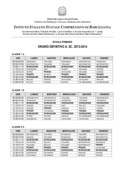 PRIMARIA - Orario definitivo - Istituto Italiano Statale Comprensivo