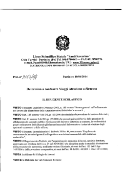 Determina a contrarre Viaggi istruzione a Siracusa