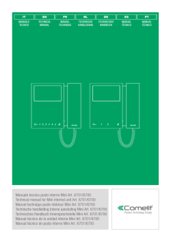 Manuale tecnico posto interno Mini Art. 6701/6700