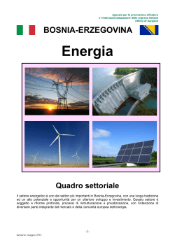 Il settore Energia in Bosnia Erzegovina (maggio 2014)