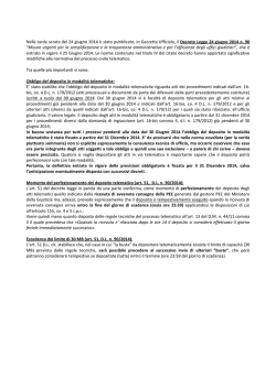 Differimento termine processo civile telematico - Geo-Cam