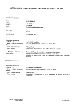 curriculum vitae redatto ai sensi degli artt. 46 e 47 del dpr28