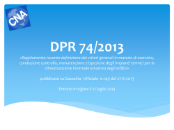 DPR 74 e illustrazione libretto impianto