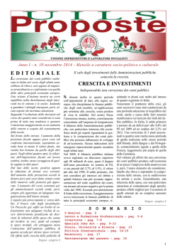 EDITORIALE CRESCITA E INVESTIMENTI