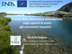 Il ruolo delle deposizioni atmosferiche negli apporti di azoto