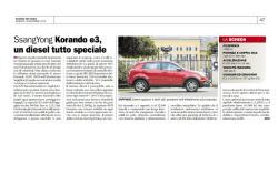 SsangYong Korando e3, un diesel tutto speciale.