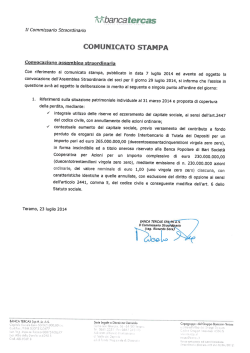 Comunicato Stampa