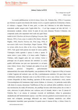 Johnny Guitar in DVD La recente pubblicazione in dvd di Johnny