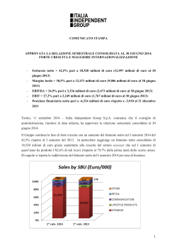 relazione semestrale consolidata al 30 giugno 2014