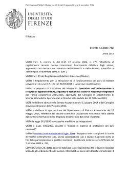 Il Rettore Decreto n. 64808 (742) - Università degli Studi di Firenze