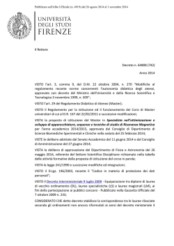 Il Rettore Decreto n. 64808 (742) - Universit&agrave; degli Studi di Firenze