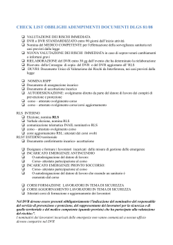 check list obblighi adempimenti documenti DLGS 81/08