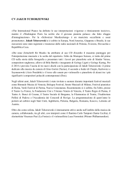 cv jakub tchorzewski - Accademia Galileiana di Scienze Lettere ed