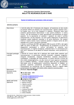 Scheda reparto - Ospedale Maggiore Policlinico