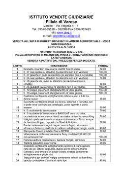 ISTITUTO VENDITE GIUDIZIARIE Filiale di Varese