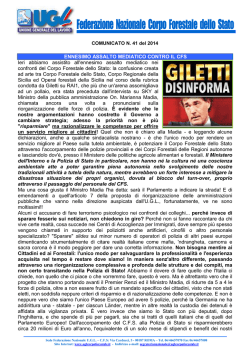 il Comunicato - UGL Corpo Forestale