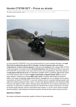 Honda CTX700 DCT &ndash; Prova su strada