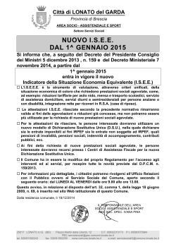 nuovo isee dal 1^ gennaio 2015