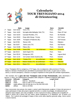 Calendario TOUR TREVIGIANO 2014 di Orienteering