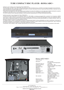 TUBE COMPACT DISC PLAYER - ROMA 14DC+