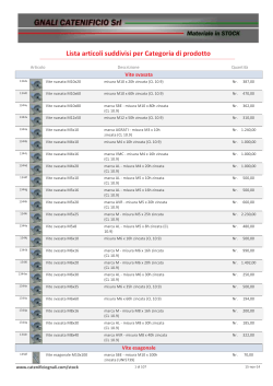 Lista articoli suddivisi per Categoria di prodotto