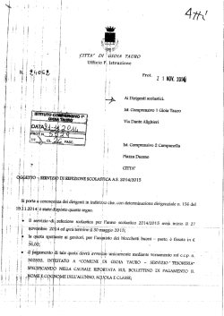 servizio refezione scolastica 2014-2015