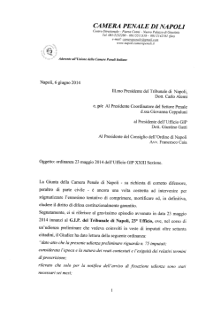 CP Napoli proclama lo stato di agitazione Documento 6 giugno 2014